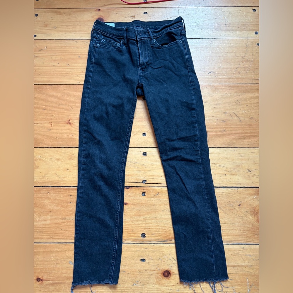 Women’s GAP black classic iconic vintage slim mid rise jeans wide 00 24